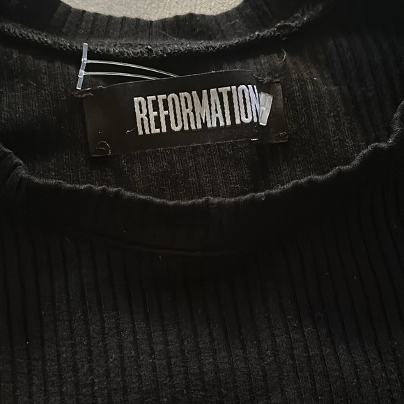 NWOT Reformation Wednesday Black Ribbed Knit Dress🖤🖤🖤 - Picture 7 of 13